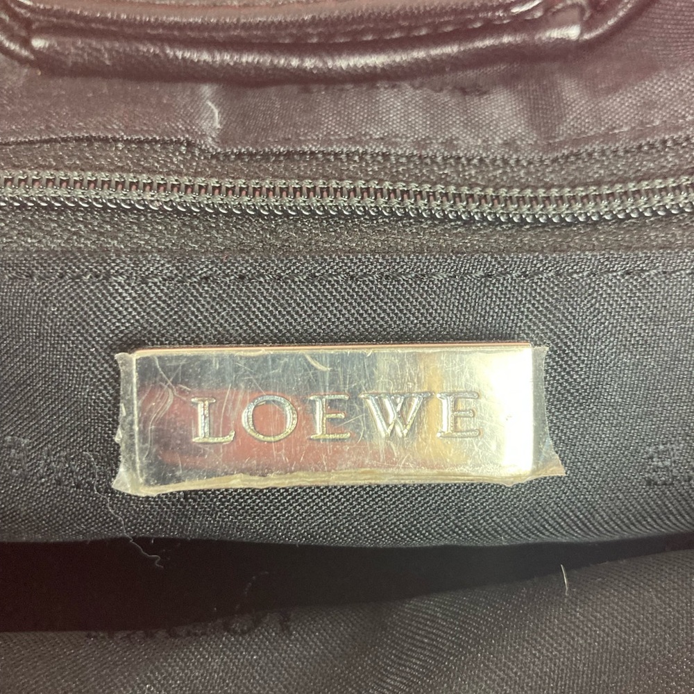 🚫SOLD🚫LOEWE BLACK LAMBSKIN EMBROIDERED LOGO HOBO BAG - Picture 10 of 11